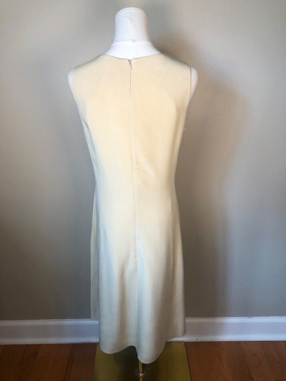Jones New York Silk Beige Sleeveless A-Line Dress Size 10 Polished Professional - Picture 8 of 8
